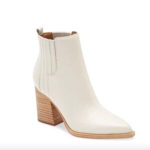 Oshay Pointed Toe Bootie (Women) in Ivory Leather